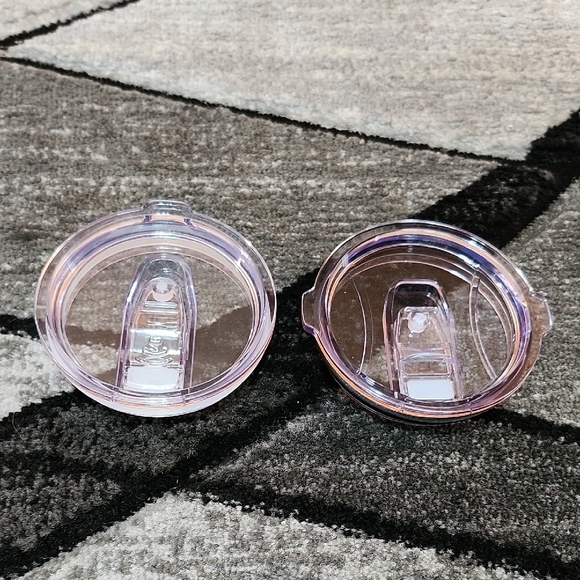 2- REPLACEMENT CLEAR SLIDING OPEN INSULATED TUMBLER LIDS - Picture 1 of 9